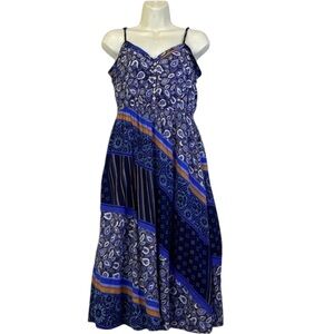 aerie Maxi Dresses casual sleeveless boho floral cotton blue print size M